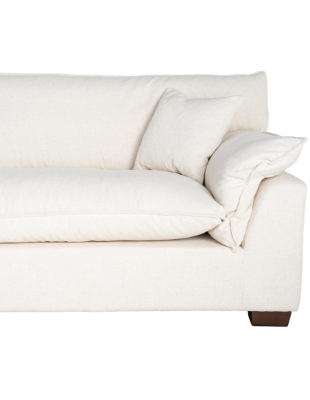 Canapé design contemporain Droit 4 places 282 cm Tissu Blanc crème Bois Coconéa