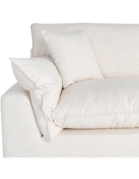 Canapé design contemporain Droit 4 places 282 cm Tissu Blanc crème Bois Coconéa