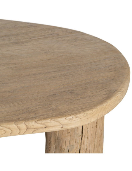 Grande Table basse design wabi-sabi Organique 170 cm Bois d'orme recyclé Naturel Tellumé