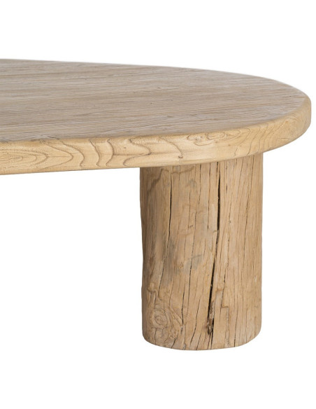 Grande Table basse design wabi-sabi Organique 170 cm Bois d'orme recyclé Naturel Tellumé