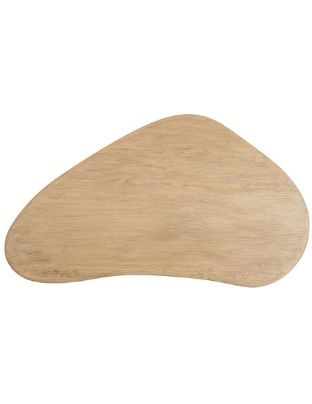 Grande Table basse design wabi-sabi Organique 170 cm Bois d'orme recyclé Naturel Tellumé