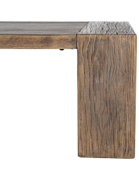 Grande Table basse design wabi-sabi Rectangulaire 160 cm Bois d'orme recyclé Marron Archibo