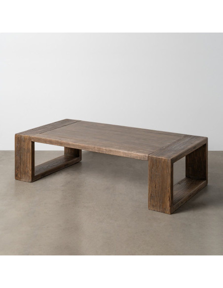 Grande Table basse design wabi-sabi Rectangulaire 160 cm Bois d'orme recyclé Marron Archibo