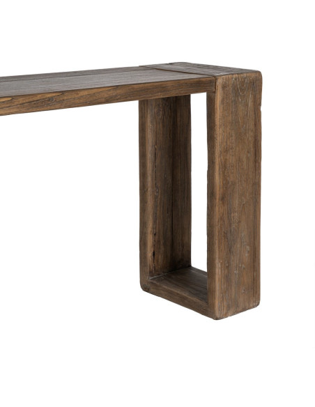 Grande Console design wabi-sabi Rectangulaire 178 cm Bois d'orme recyclé Marron Archibo