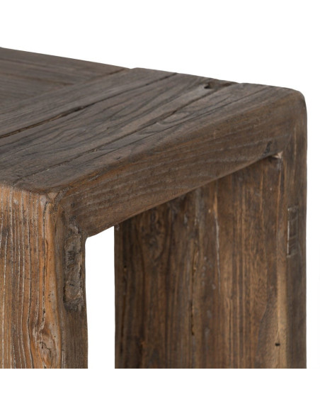 Grande Console design wabi-sabi Rectangulaire 178 cm Bois d'orme recyclé Marron Archibo