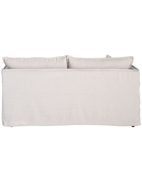 Canapé design contemporain Droit 2 places 181 cm Tissu Blanc crème Bois Pluméa