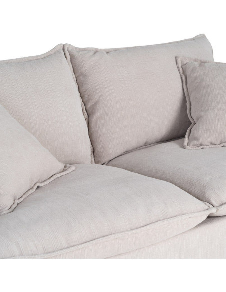 Canapé design contemporain Droit 2 places 181 cm Tissu Blanc crème Bois Pluméa