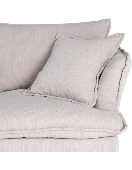 Canapé design contemporain Droit 2 places 181 cm Tissu Blanc crème Bois Pluméa