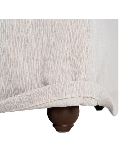 Canapé design contemporain Droit 2 places 181 cm Tissu Blanc crème Bois Pluméa