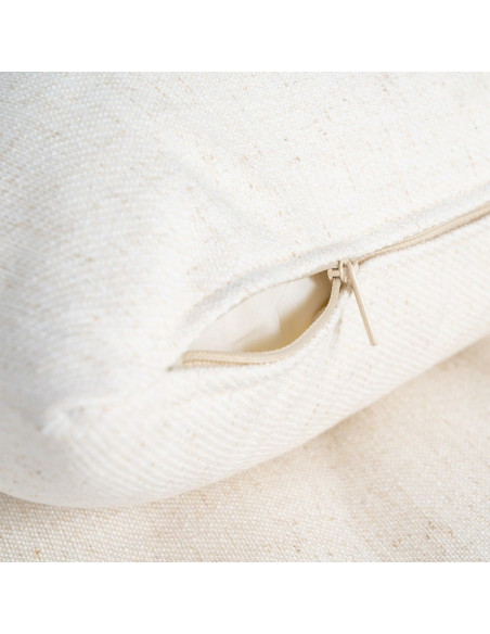 Canapé design contemporain Droit 2 places 178 cm Tissu Blanc crème Bois Coconéa