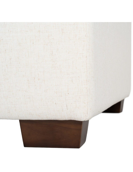 Canapé design contemporain Droit 2 places 178 cm Tissu Blanc crème Bois Coconéa