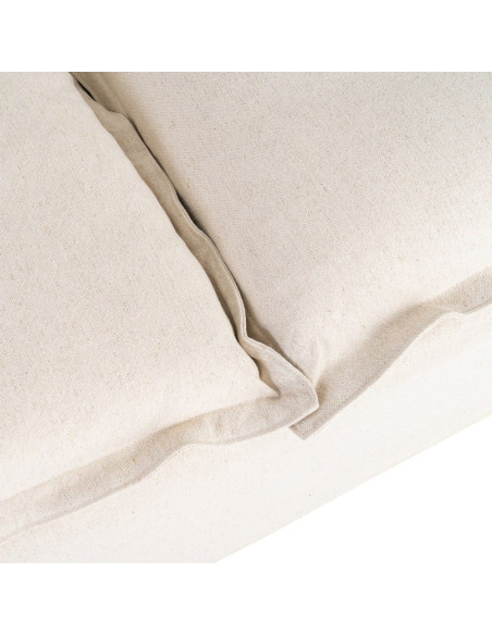 Canapé design cocooning Droit 2 places 200 cm Coton Lin Beige Bois de pin Oryza