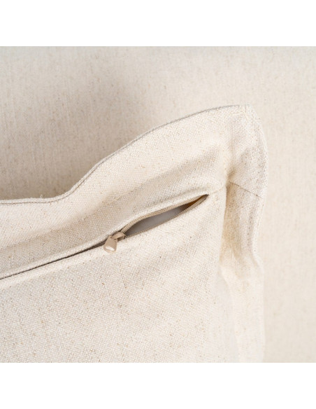 Canapé design cocooning Droit 2 places 200 cm Coton Lin Beige Bois de pin Oryza