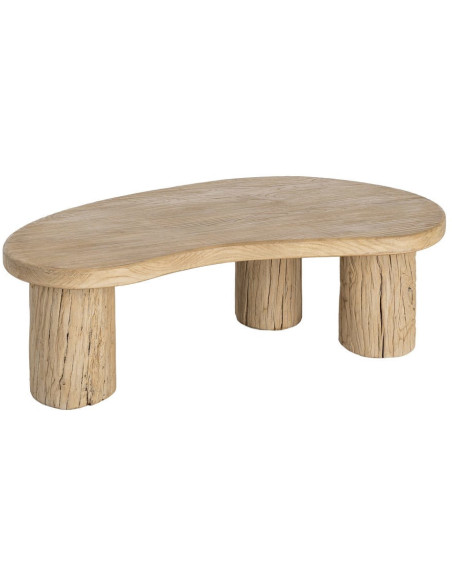 Table basse organique en orme recyclé naturel 127 x 69 x 38 cm Tellumé