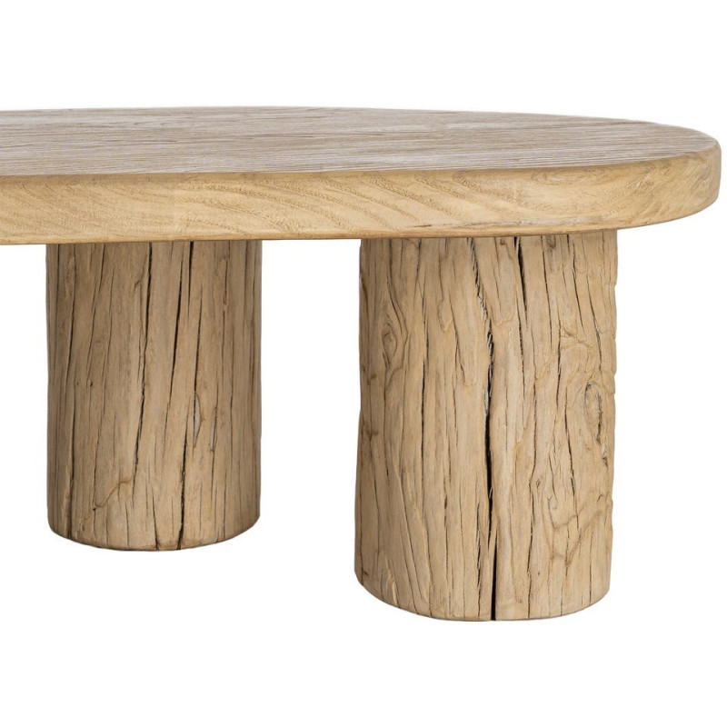 Table basse organique en orme recyclé...