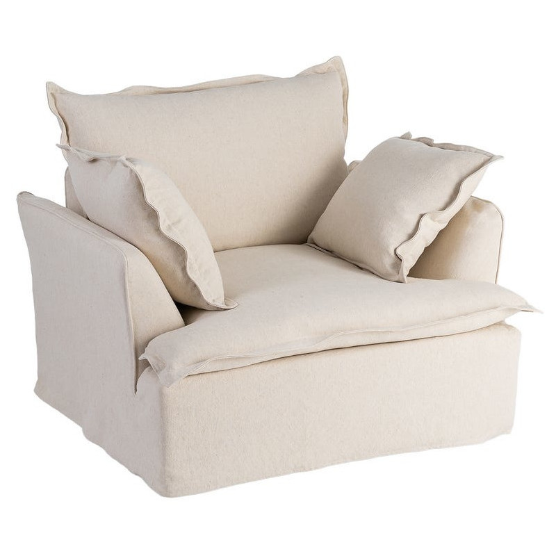 Fauteuil design cocooning Coton Lin...