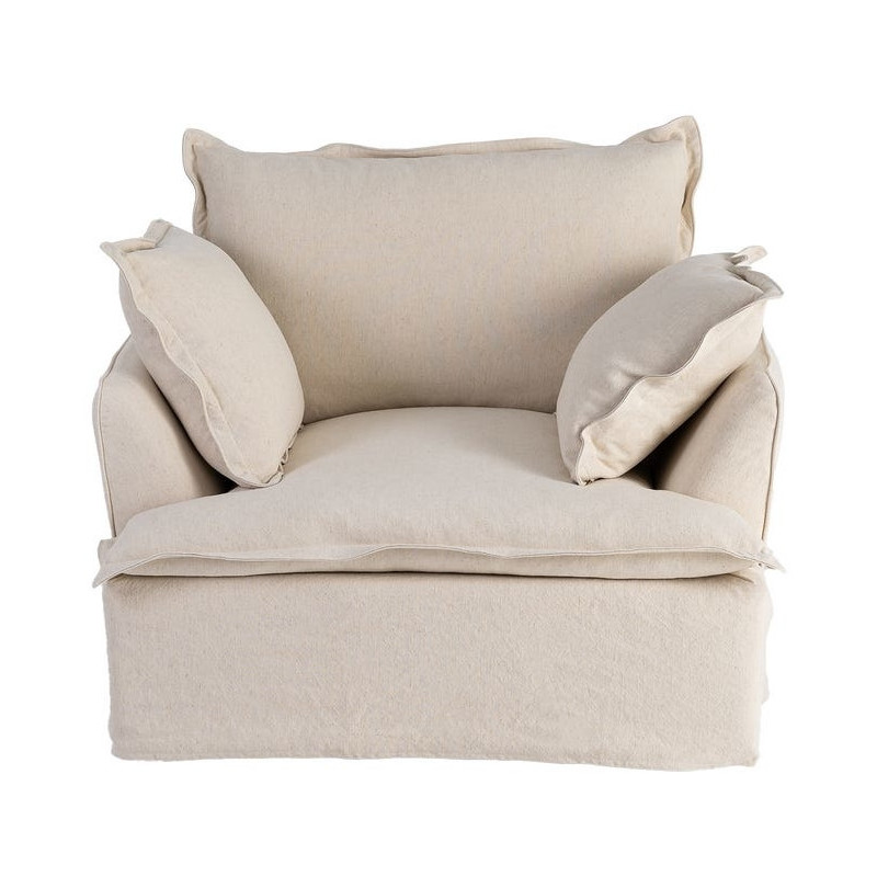 Fauteuil design cocooning Coton Lin...