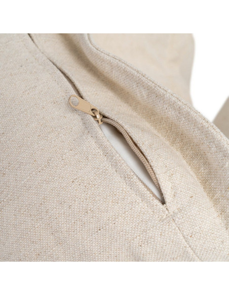 Fauteuil design cocooning Coton Lin Beige Bois de pin Oryza