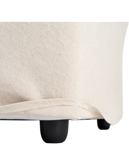 Fauteuil design cocooning Coton Lin Beige Bois de pin Oryza