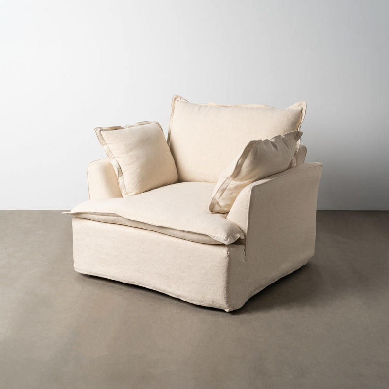 Fauteuil design cocooning Coton Lin...
