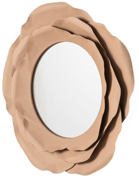 Miroir design Fleur Organique 78x78 Métal Beige sable Travéo