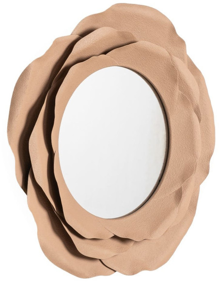 Miroir design Fleur Organique 78x78 Métal Beige sable Travéo