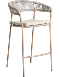 Tabouret de bar extérieur design bord de mer Rotin...