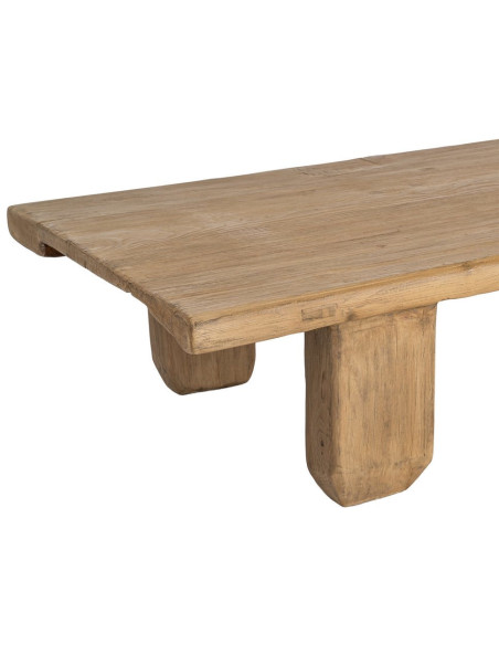 Grande Table basse design wabi-sabi Rectangulaire 178 cm Bois de pin recyclé Naturel Ankora
