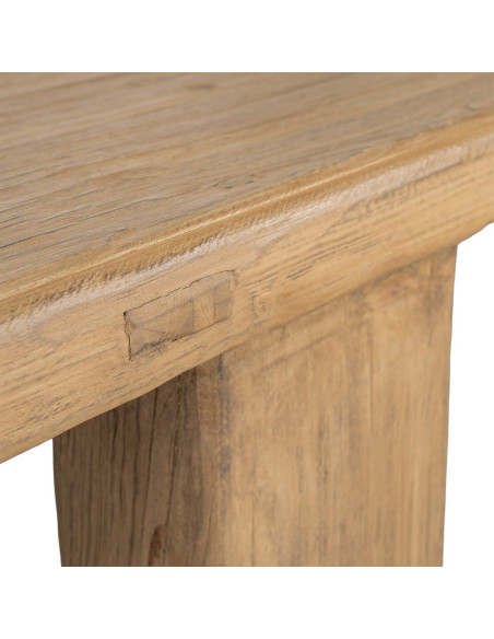 Grande Table basse design wabi-sabi Rectangulaire 178 cm Bois de pin recyclé Naturel Ankora