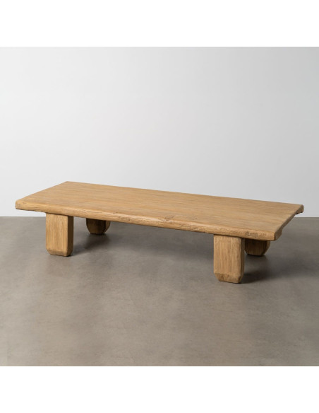 Grande Table basse design wabi-sabi Rectangulaire 178 cm Bois de pin recyclé Naturel Ankora