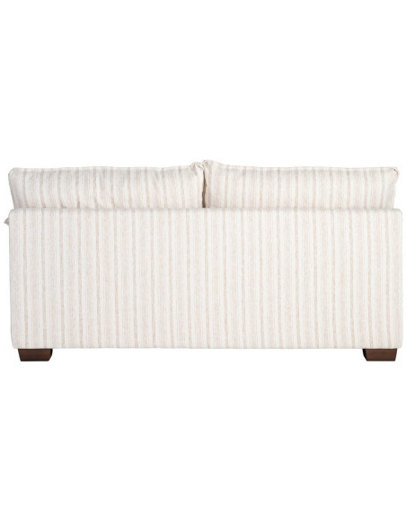 Canapé design contemporain Droit 2 places 178 cm Tissu Blanc crème Motif rayures Bois Linéva