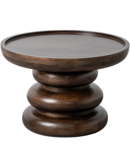 Table basse ronde bois de manguier marron 60 x 60 x 41 cm Totéma