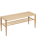 Banc d’entrée corde tressée et métal naturel 100 cm Xove