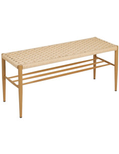 Banc d’entrée corde tressée et métal naturel 100 cm Xove Ixia - 1