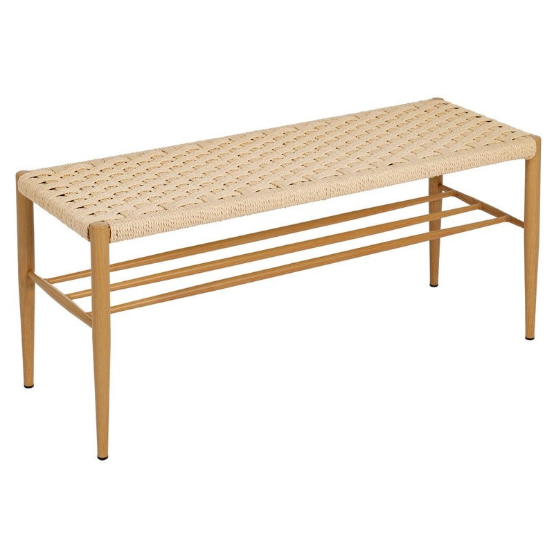 Banc d’entrée corde tressée et métal naturel 100 cm Xove Ixia - 1