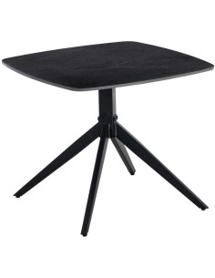 Table basse moderne chic Carrée en Pierre frittée Noir...