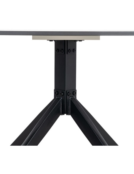 Table basse moderne chic Carrée en Pierre frittée Noir Effet marbre Métal Noir Ahlira