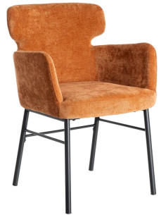 Fauteuil de table moderne mid-century Tissu Terracotta...