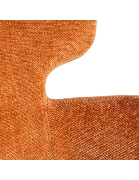 Fauteuil de table moderne mid-century Tissu Terracotta Métal Noir Gavelo (Lot de 2)