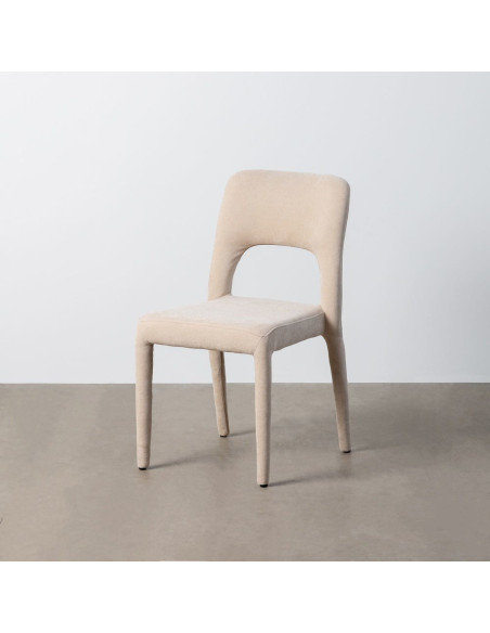 Chaise salon moderne en Tissu Gris Métal Lyora (Lot de 4)