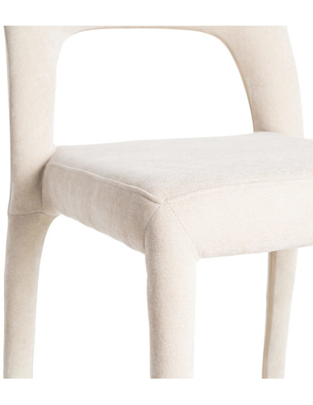 Chaise salon moderne en Tissu Gris Métal Lyora (Lot de 4)