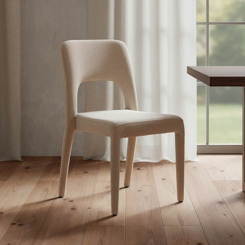 Chaise salon moderne en Tissu Gris...