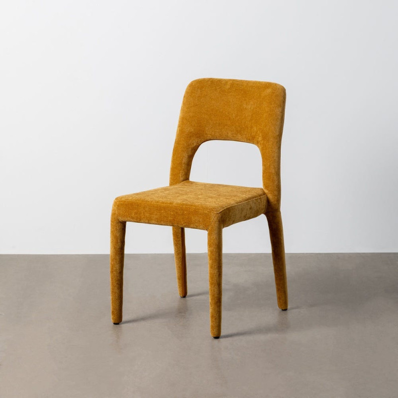 Chaise salon moderne en Tissu Jaune...