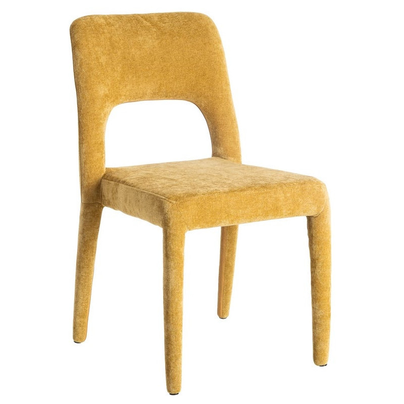 Chaise salon moderne en Tissu Jaune...