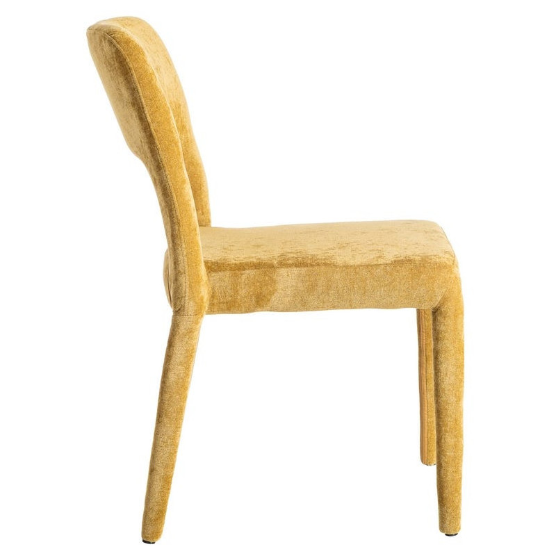 Chaise salon moderne en Tissu Jaune...