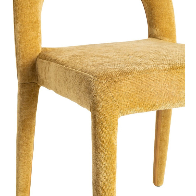 Chaise salon moderne en Tissu Jaune...