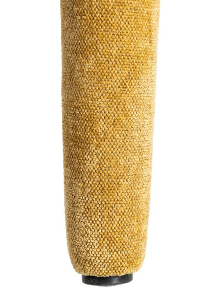 Chaise salon moderne en Tissu Jaune moutarde Métal Lyora (Lot de 4)