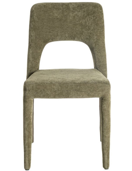 Chaise salon moderne en Tissu Vert Métal Lyora (Lot de 4)