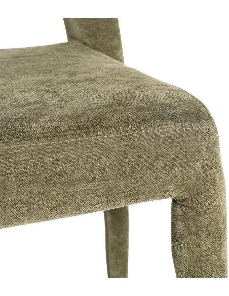 Chaise salon moderne en Tissu Vert Métal Lyora (Lot de 4)