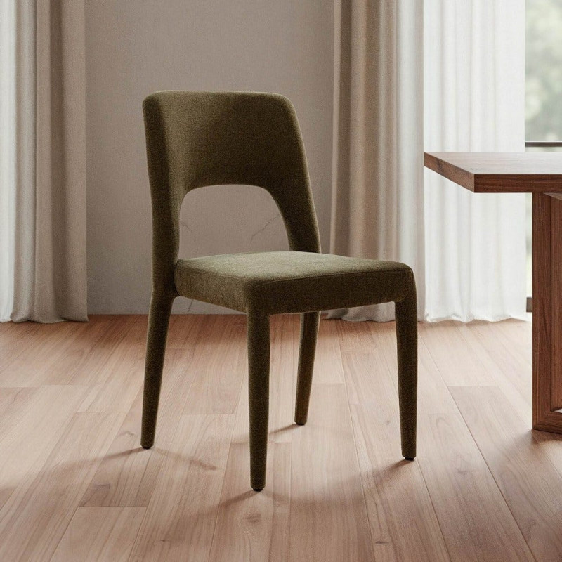 Chaise salon moderne en Tissu Vert...